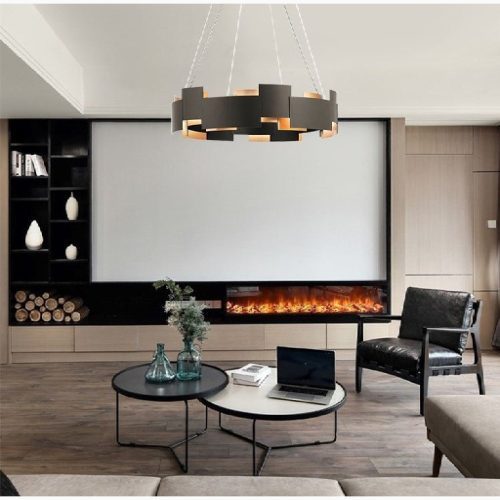 MIRODEMI Zottegem Modern Drum Black Luminaire Art LED Chandelier for Dining Room