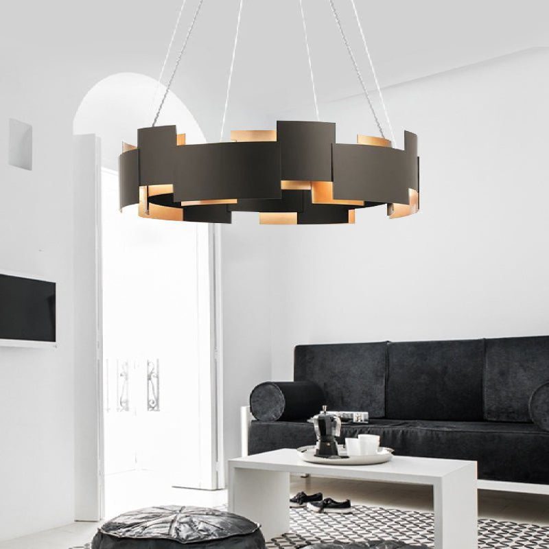 MIRODEMI Zottegem Modern Drum Black Luminaire Art LED Lights