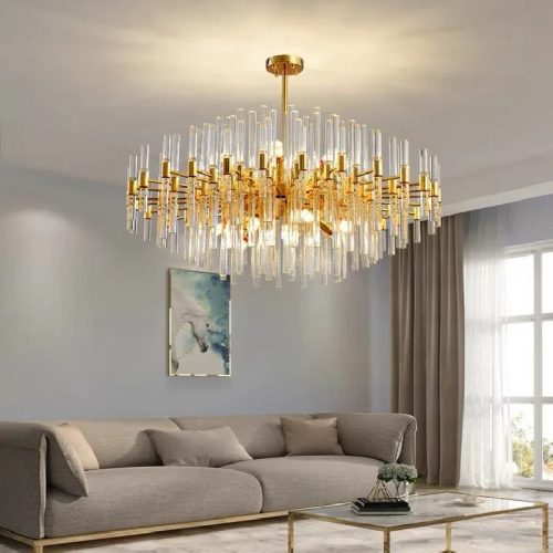 MIRODEMI Zuccarello Abstract Design Gold Glass Hanging Chandelier For Room Bedroom Hall Home