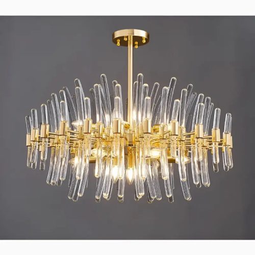 MIRODEMI Zuccarello Abstract Design Gold Glass Hanging Chandelier Style 1 For Home