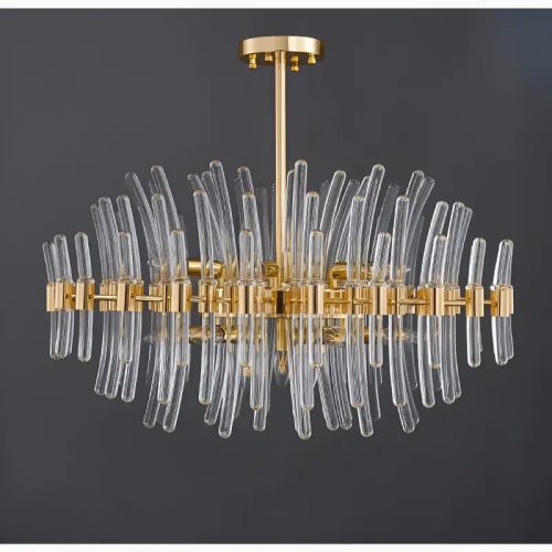 MIRODEMI Zuccarello Abstract Design Gold Glass Hanging Chandelier Style 1 For Lobby