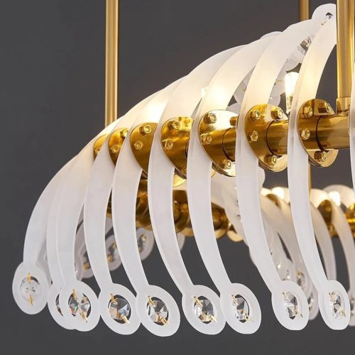 MIRODEMI Zug Gold White Crystal Lamp