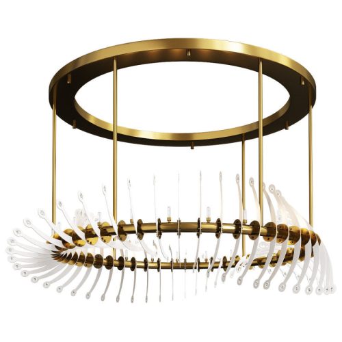 MIRODEMI Zug Modern Gold White Crystal Chandelier for Living Room