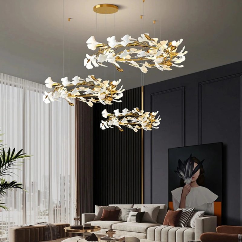 MIRODEMI Zurich Ceramic Gold Chandelier