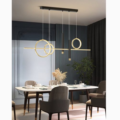 MIRODEMI Ennetburgen Black Geometric Pendant Chandelier Nordic Style