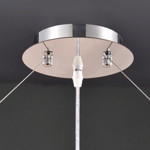 MIRODEMI Modern Drum LED Silver Crystal Chandelier Base