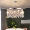 MIRODEMI® Modern Drum LED Silver Crystal Chandelier For Living Room For Dinning Room For Bedroom | Luxury Lighting | Luxury Chandeliers