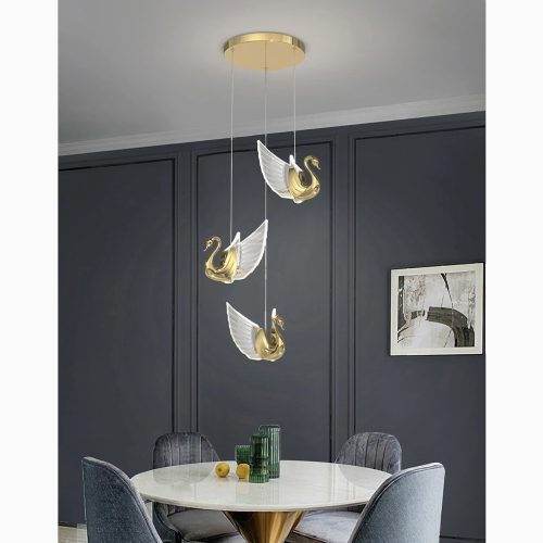 MIRODEMI Amirat golden swan chandelier