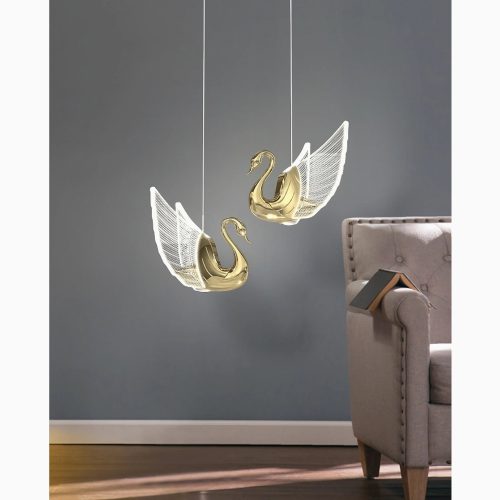 MIRODEMI Amirat | Golden Swan Pendant for Living Room