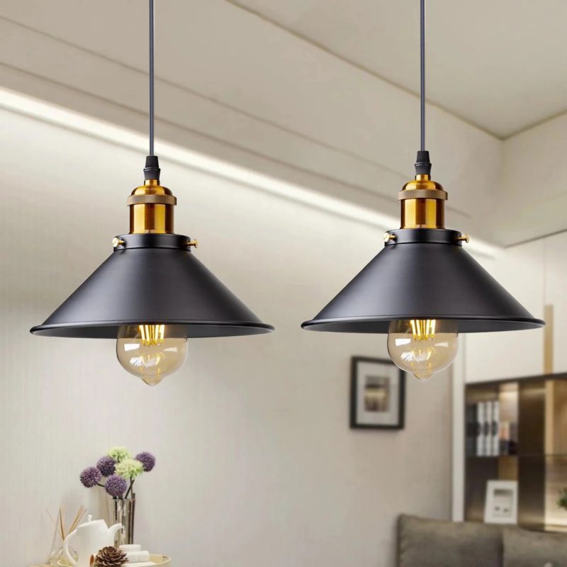 MIRODEMI® Beaulieu-sur-Mer Retro Iron Pendant Light for Bar 2 Lights