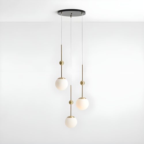 MIRODEMI Brianconnet Minimalistic White and Gold Pendant Lamp