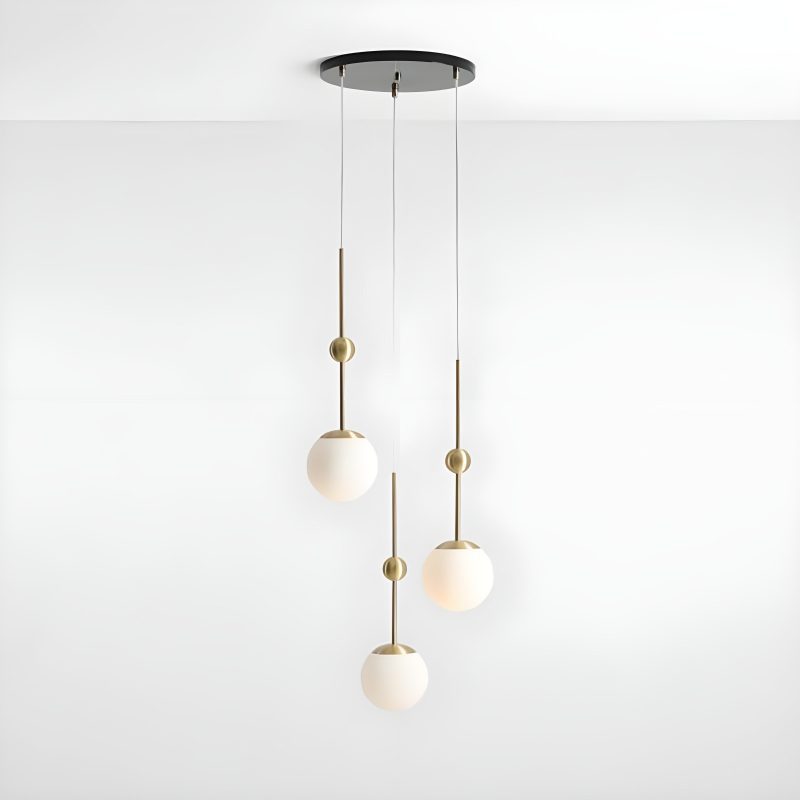 MIRODEMI Brianconnet Minimalistic White and Gold Pendant Lamp