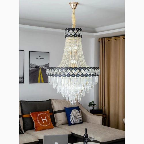 MIRODEMI® Châteauneuf-Grasse | Classical Duplex Crystal Chandelier Dia17.7xH27.6" / Dia45xH70cm / Warm light