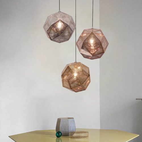 MIRODEMI® Gattières Gold/Silver Perforated Stainless Steel Pendant Lamp 