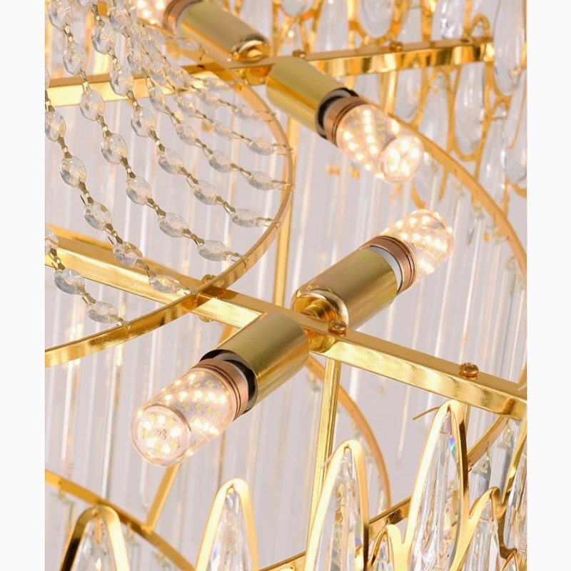 MIRODEMI La Bollene Vesubie posh gold crystal chandelier