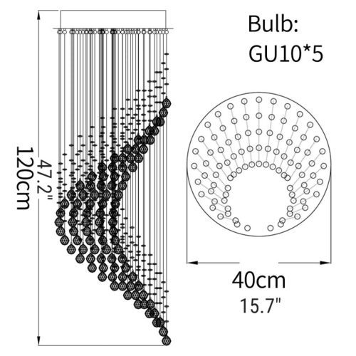 MIRODEMI La Turbie Duplex staircase chandelier 47 2inch