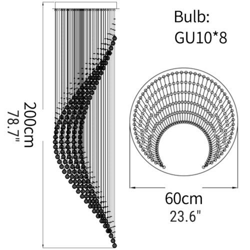 MIRODEMI La Turbie Duplex staircase chandelier 78 7 inch