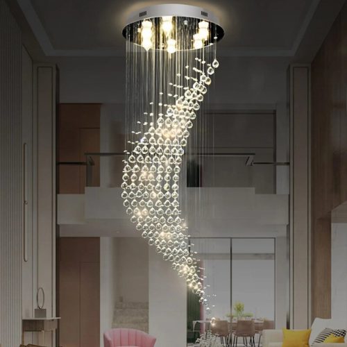 MIRODEMI La Turbie Duplex staircase moon crystal chandelier