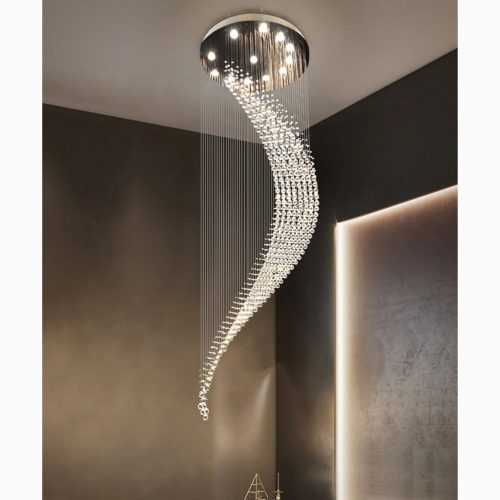 MIRODEMI La Turbie Duplex stairwell crystal chandelier