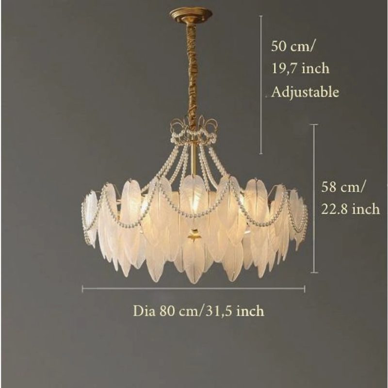 MIRODEMI Lantosque glass feather chandelier