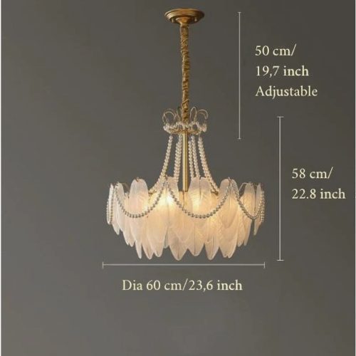 MIRODEMI Lantosque glass feather elegant chandelier