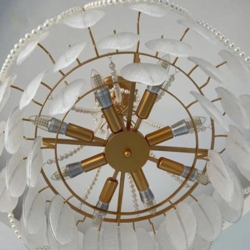 MIRODEMI Lantosque lux noble glass feather chandelier