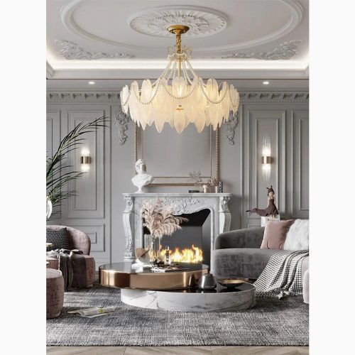 MIRODEMI Lantosque pearl feather chandelier