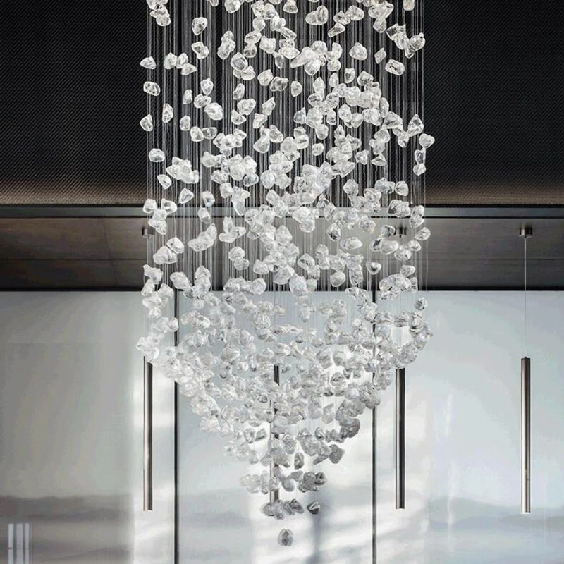 MIRODEMI Le Port long crystal chandelier