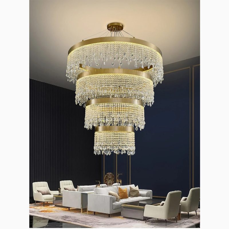 MIRODEMI Loda multi level golden chandelier