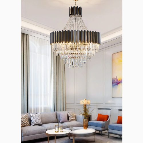 MIRODEMI Portofino modern black chandelier