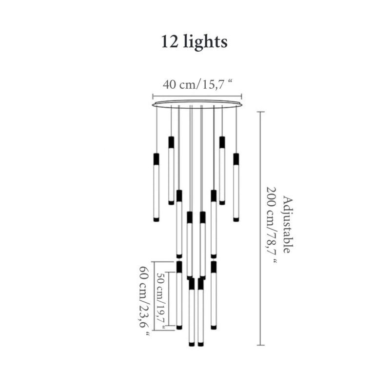 MIRODEMI Positano staircase chandelier 12 lights