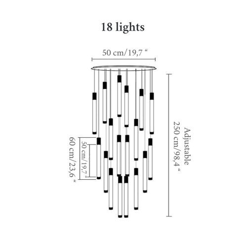 MIRODEMI Positano staircase chandelier 18 lights