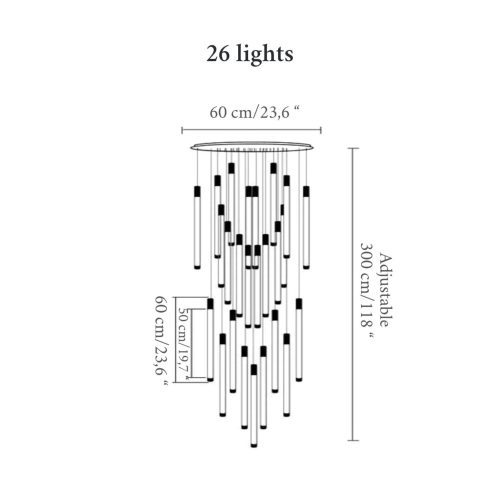 MIRODEMI Positano staircase chandelier 26 lights