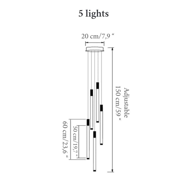 MIRODEMI Positano staircase chandelier 5 lights