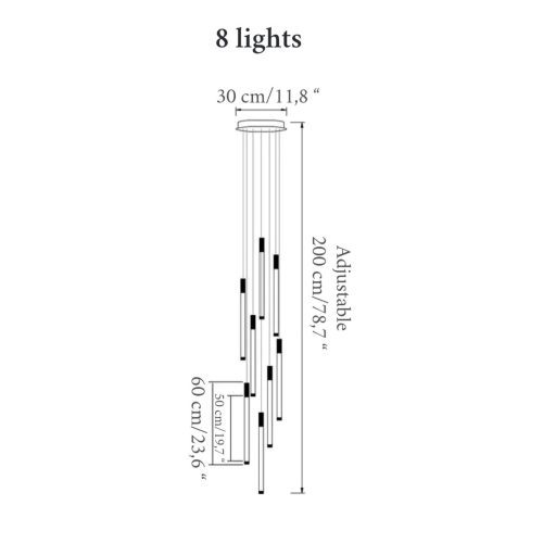 MIRODEMI Positano staircase chandelier 8 lights