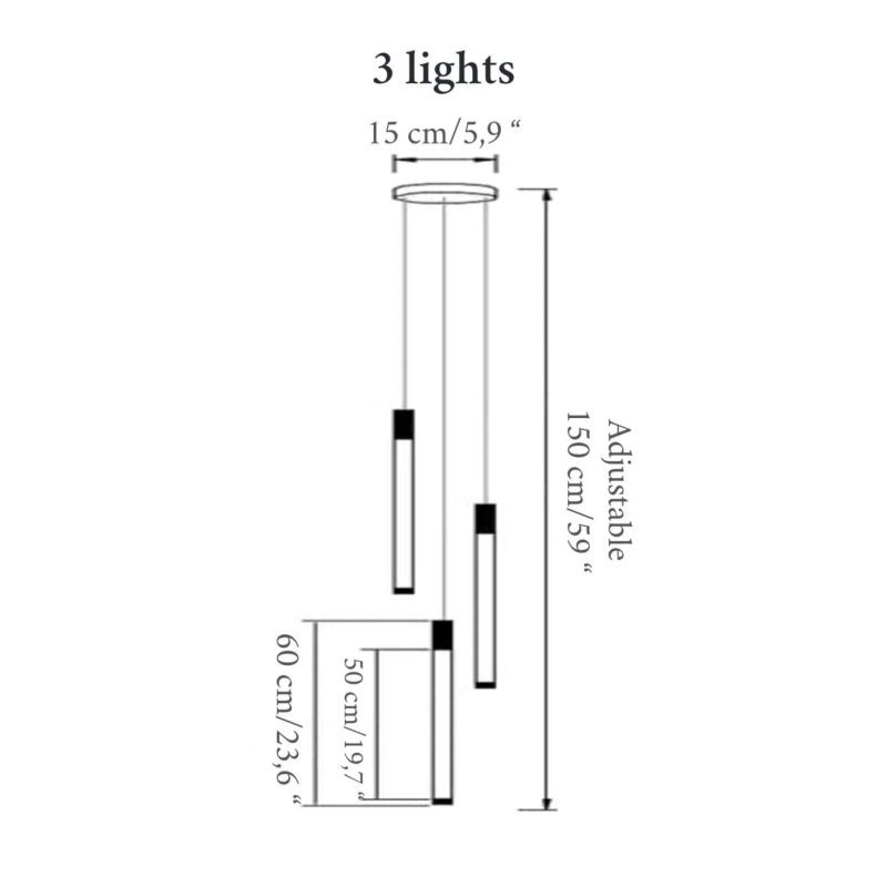 MIRODEMI Positano staircase chandelier scheme three lights