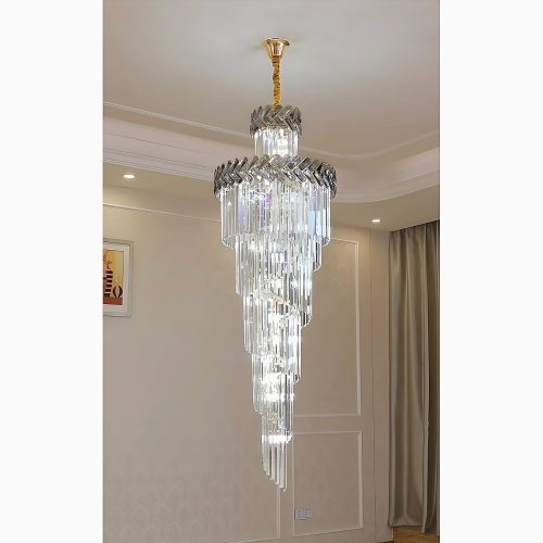 MIRODEMI® Saint-Vallier-de-Thiey | Crystal Cascade Long Chandelier 23.6'' / Warm Light / Dimmable