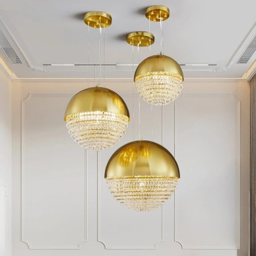 MIRODEMI Sestri Levante gold crystal ball chandelier