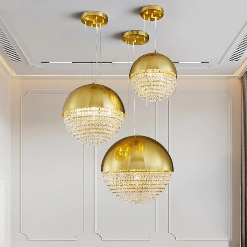 MIRODEMI Sestri Levante gold crystal ball chandelier