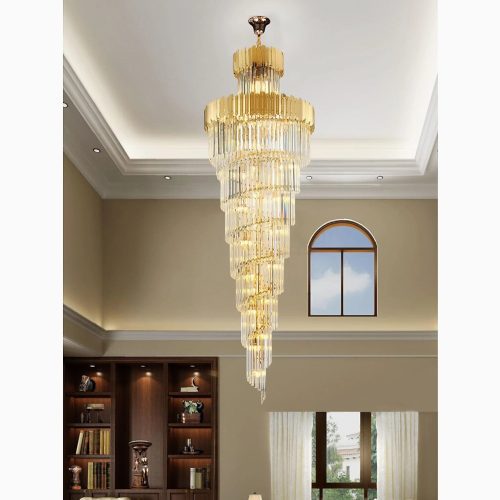 MIRODEMI Trinite exclusive long gold chandelier