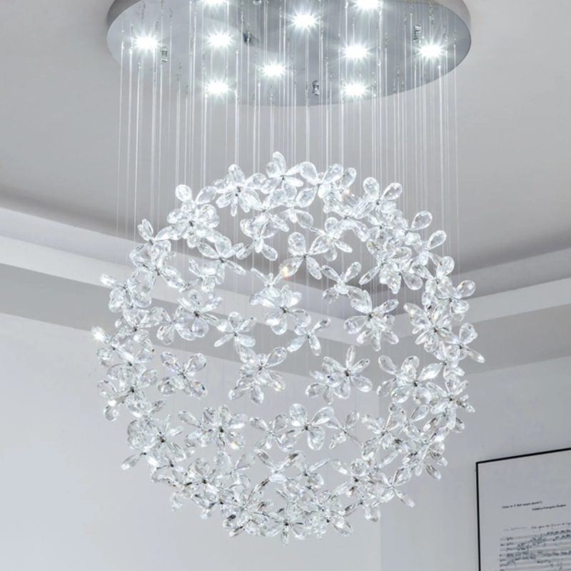 MIRODEMI® Vallauris | Exceptional Butterfly Crystal Globe Chandelier