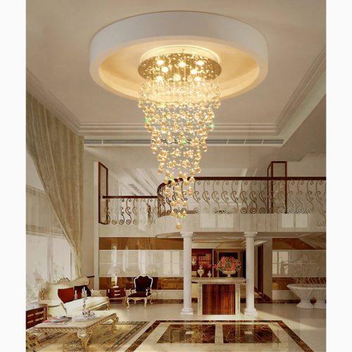 MIRODEMI® Le Tignet | Creative Large Raindrops Crystal Chandelier Warm Light / 3 Bulbs / Dia11.8xH27.5