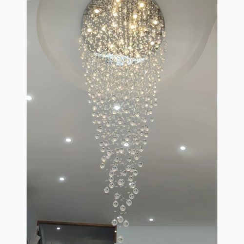 MIRODEMI® Le Tignet | Creative Large Raindrops Crystal Chandelier Cool Light / 3 Bulbs / Dia11.8xH27.5