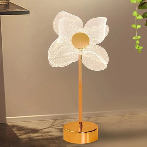 Magic Table LED Lamp In The Shape Of 4 Petal Flower For Bedroom