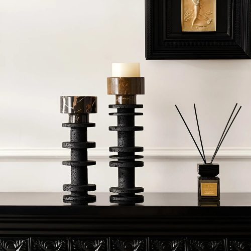 Marble And Travertine Pillar Holder For Living Room For Dining Room