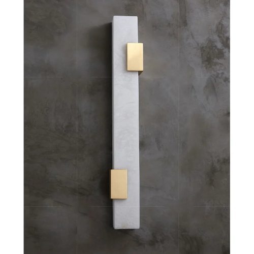 Marble|LED|Futuristic|White|Gold|Elegant|Luxury|Modern|Sconce