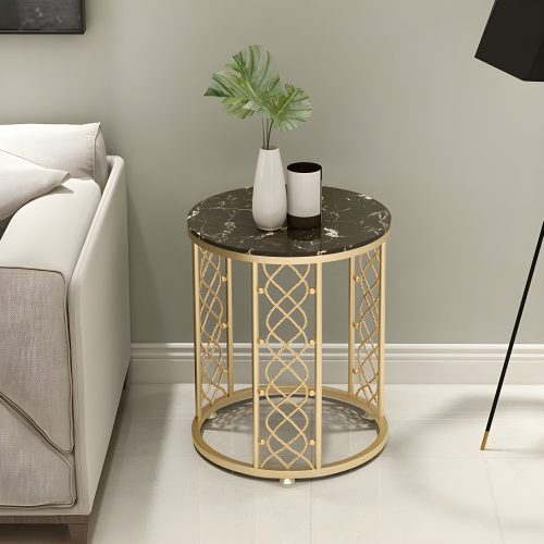 Marble Wrought Round Small Coffee Table image | luxury furniture | marble tables | small tables | coffee tables | round table 