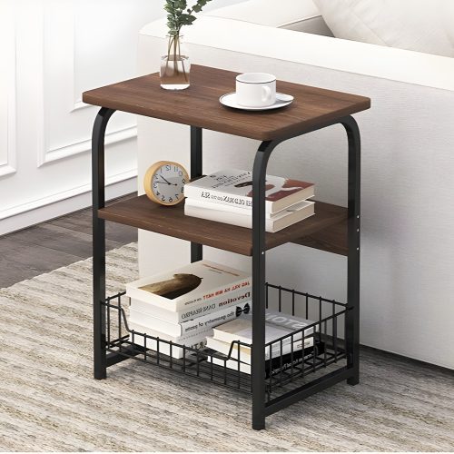 Metal Side Table in Nordic Design with Extra Storage | Elegant Home Decor | Functional Side Tables