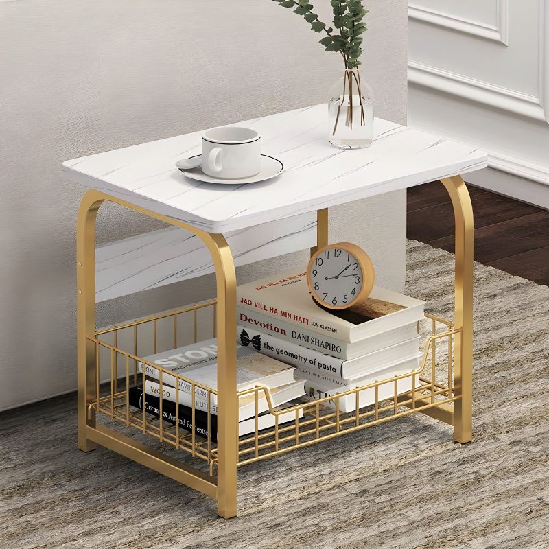 Modern Nordic-Inspired Side Table with Built-In Storage | Elegant Metal Furniture | Versatile Side Tables