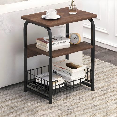 Metal Side Table With Storage Space made in Nordic Design for Living Room